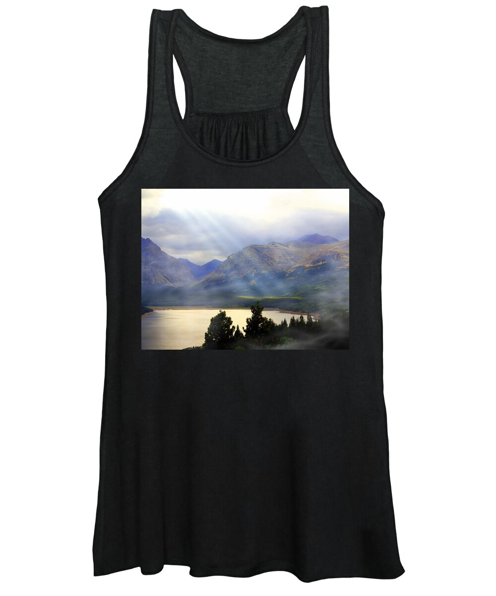 Glacier National Park Women's Tank Top featuring the photograph Storms A Coming-Lower Two Medicine Lake by Marty Koch