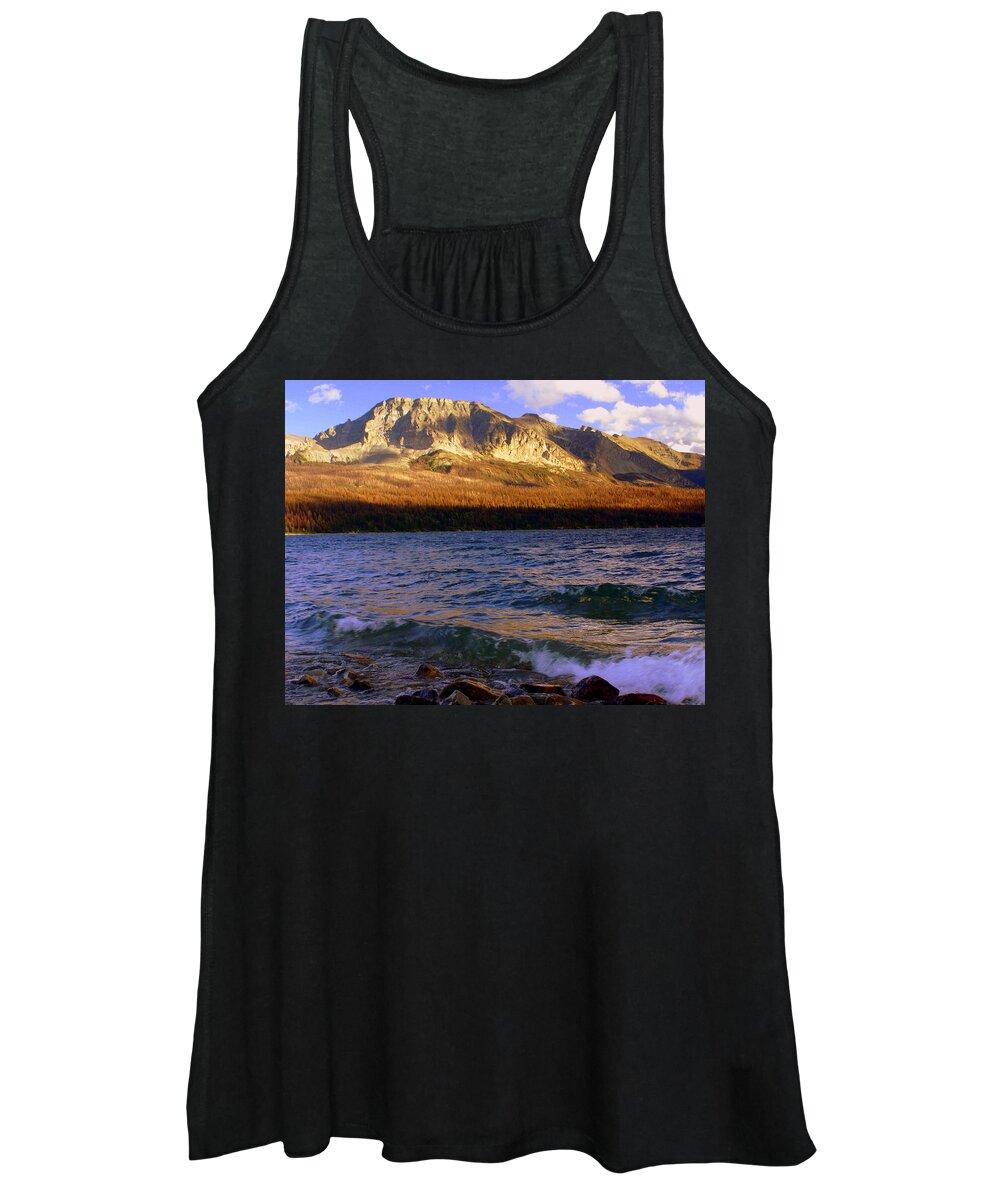 Glacier National Park Women's Tank Top featuring the photograph Stormy St Marys by Marty Koch
