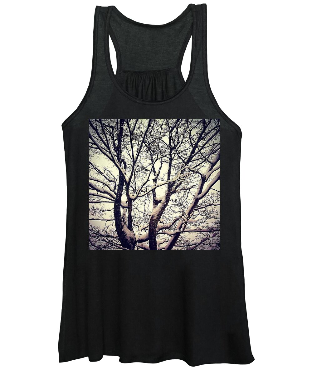 Tree Women's Tank Top featuring the photograph Backyard Blizzard by Kate Arsenault 