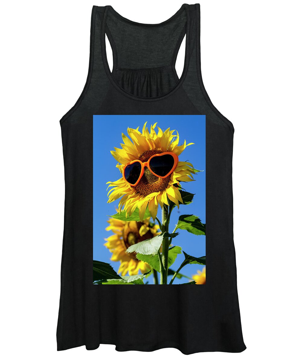 Agriculture Women's Tank Top featuring the photograph Summer Sunflowers by Teri Virbickis
