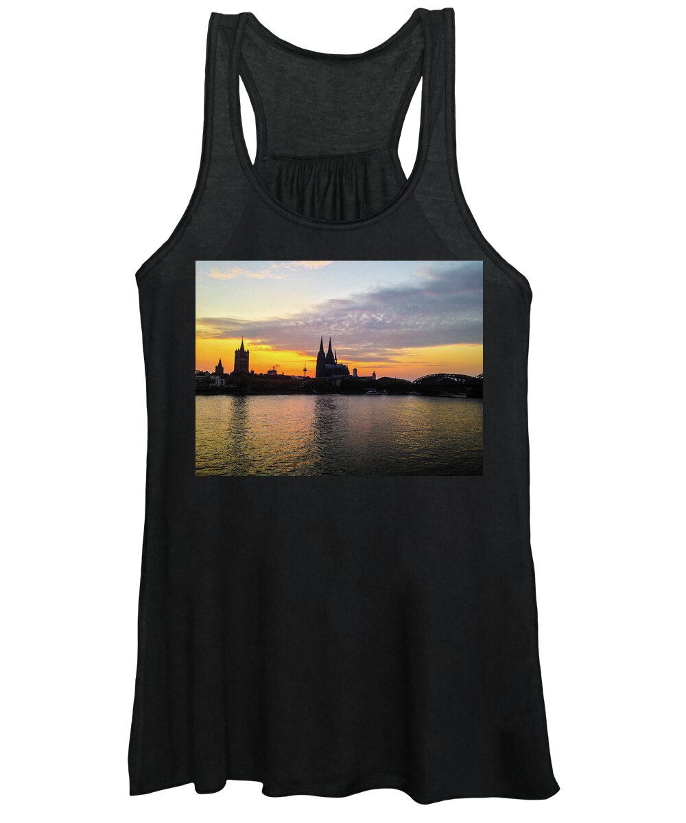 Architecture Women's Tank Top featuring the photograph Sunset in Koln by Cesar Vieira