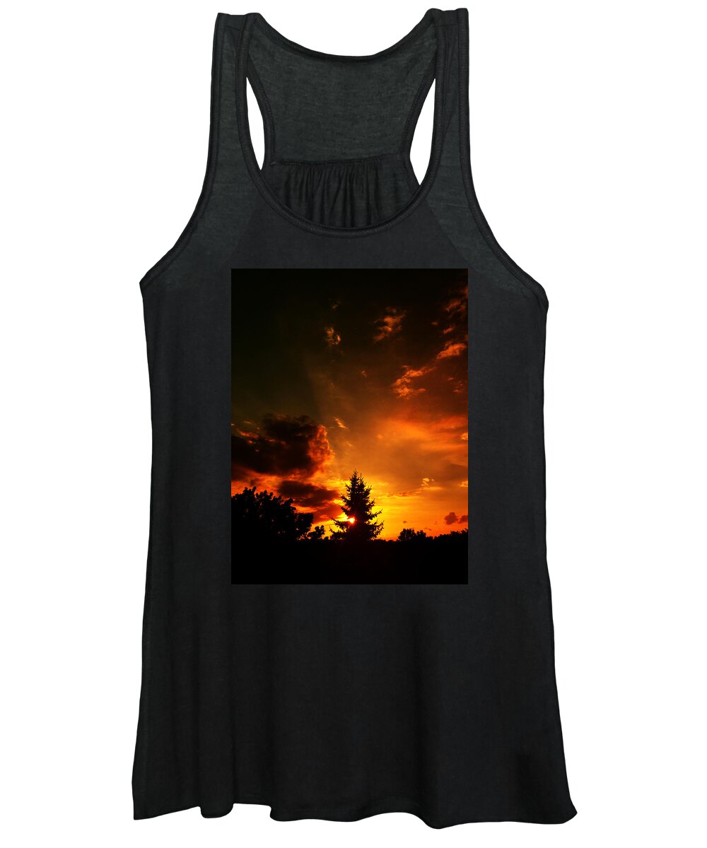 Sunset Women's Tank Top featuring the photograph Sunset madness by Flavien Gillet