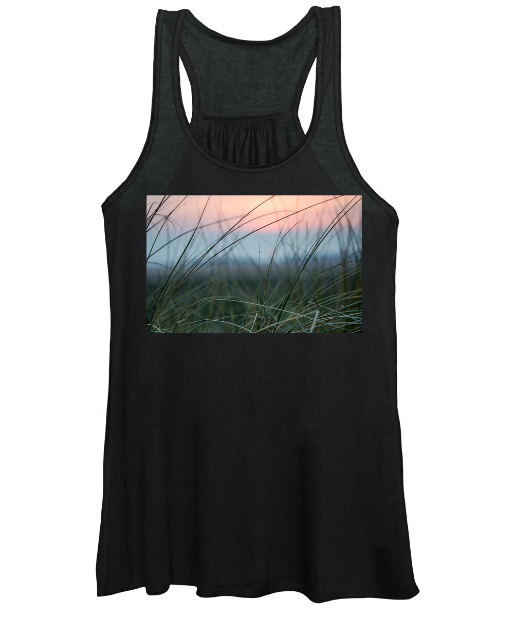 Sun Women's Tank Top featuring the photograph Sunset through the marsh grass by Spikey Mouse Photography