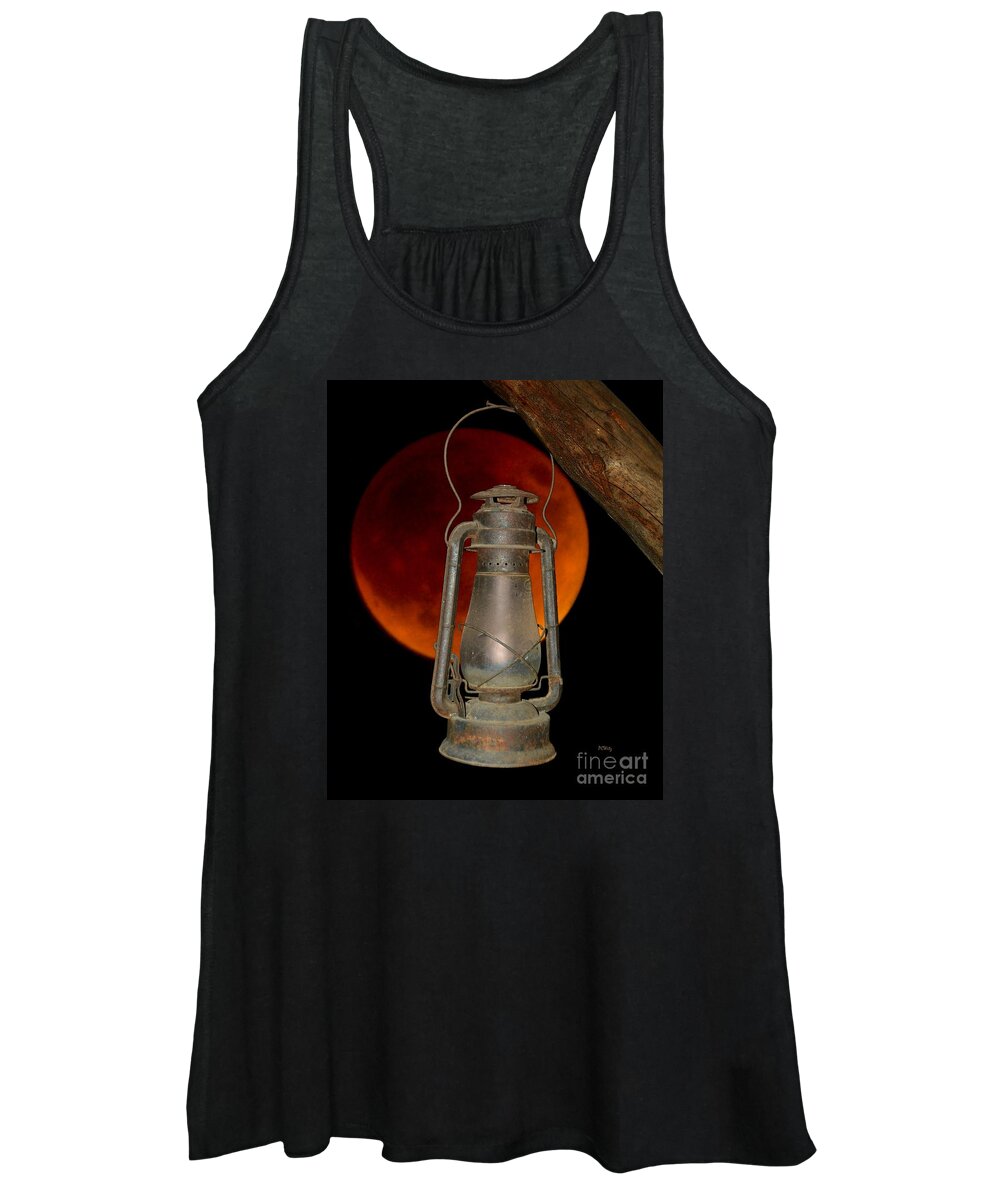 Eerie Light Of An Eclipsed Super-moon Women's Tank Top featuring the photograph Eerie Light of an Eclipsed Super-Moon by Patrick Witz