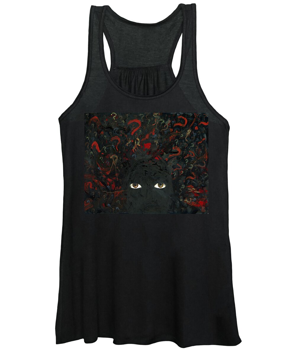 Surrounded Women's Tank Top featuring the painting Surrounded By ? by Matthew Mezo