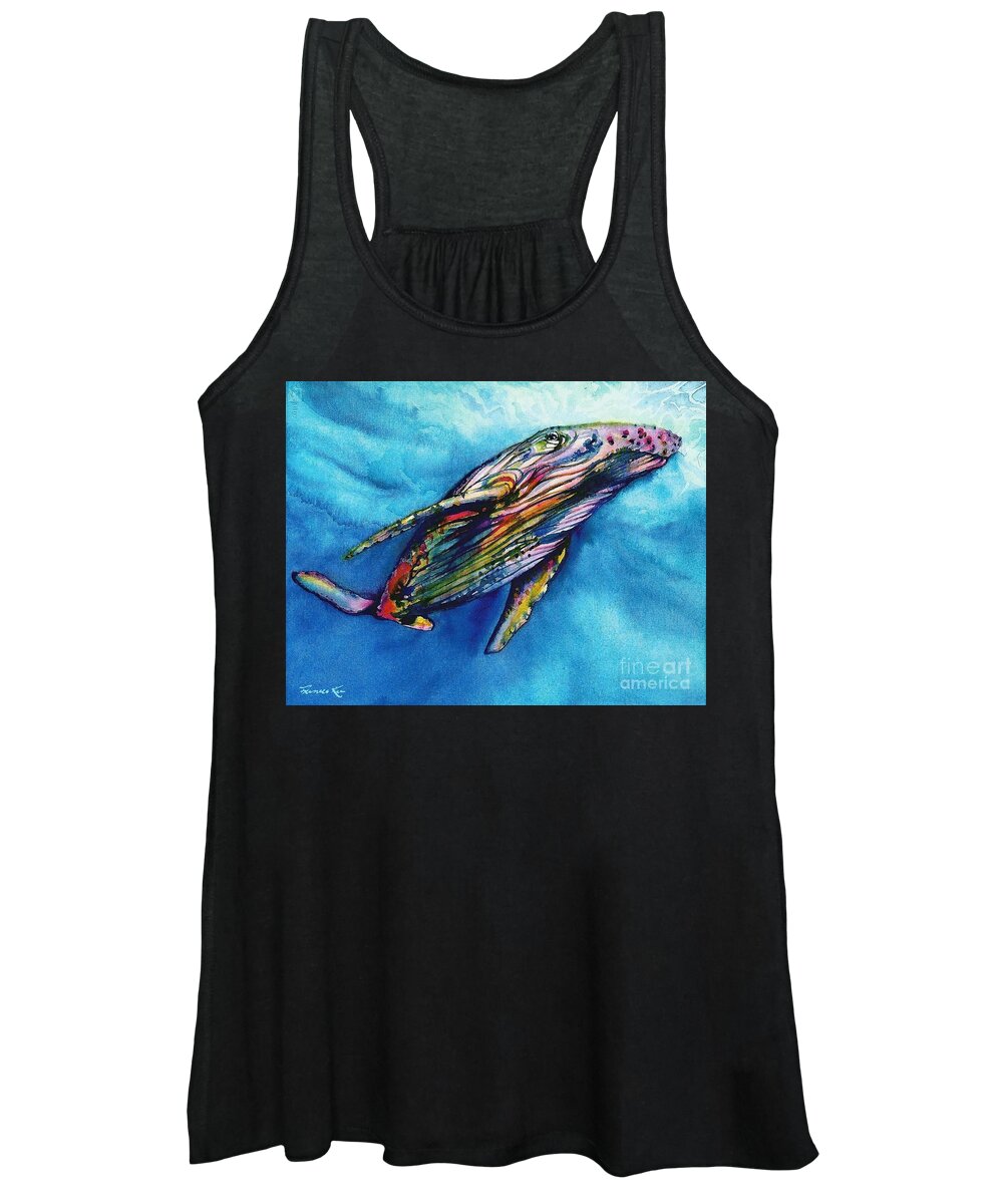 Marine Life Women's Tank Top featuring the painting Suspension by Frances Ku