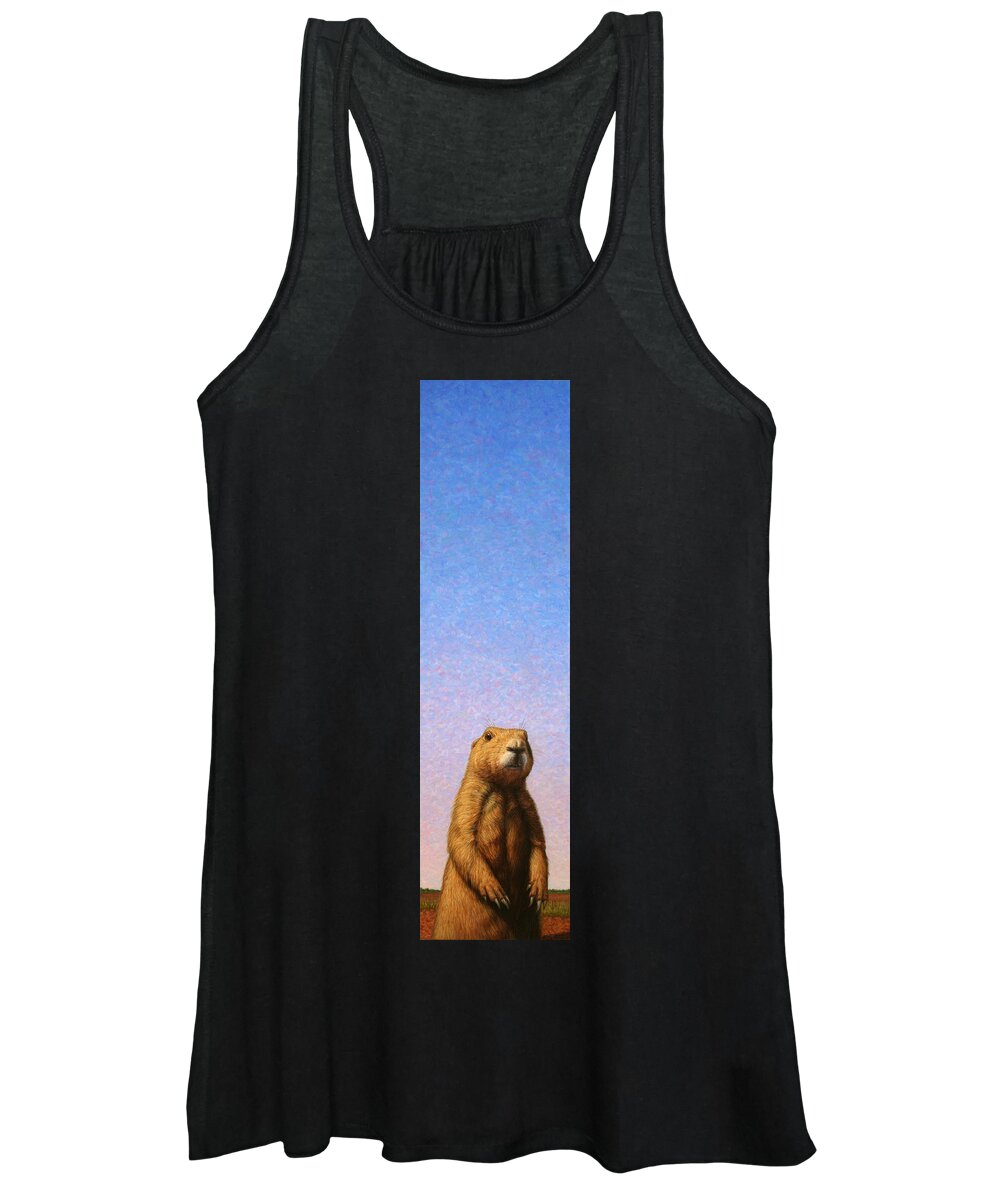 Prairie Dog Women's Tank Top featuring the painting Tall Prairie Dog by James W Johnson