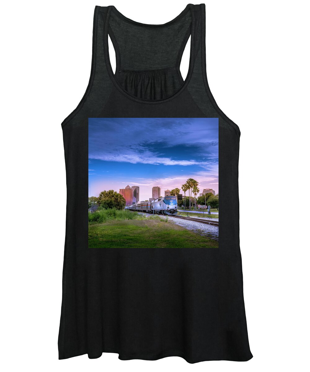 Amtrak Women's Tank Top featuring the photograph Tampa Departure by Marvin Spates