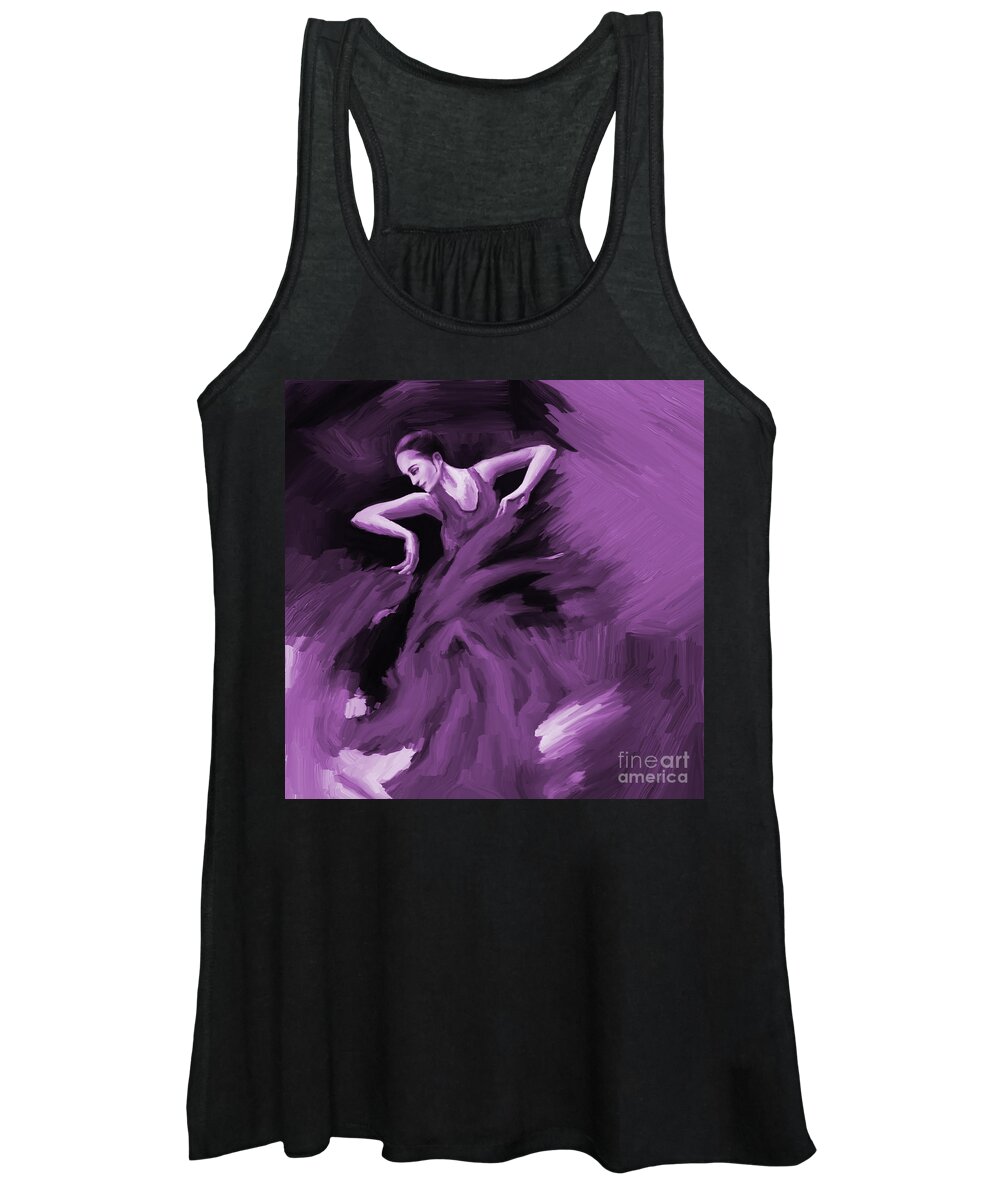 Dance Women's Tank Top featuring the painting Tango Dancer 01 by Gull G