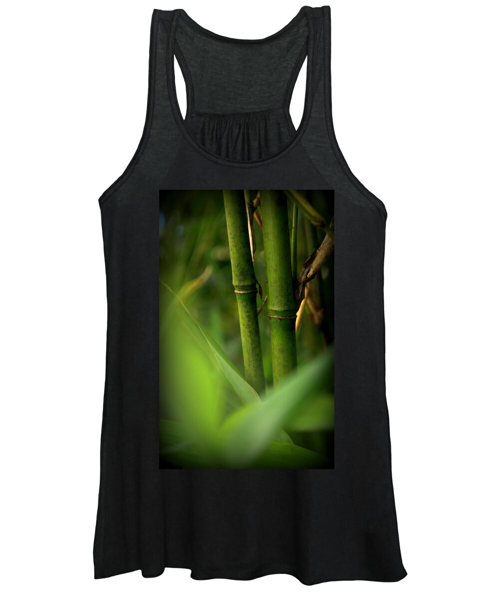 Plant Women's Tank Top featuring the photograph Temple Bamboo Semiarundinaria fastuosa Canes by Nathan Abbott
