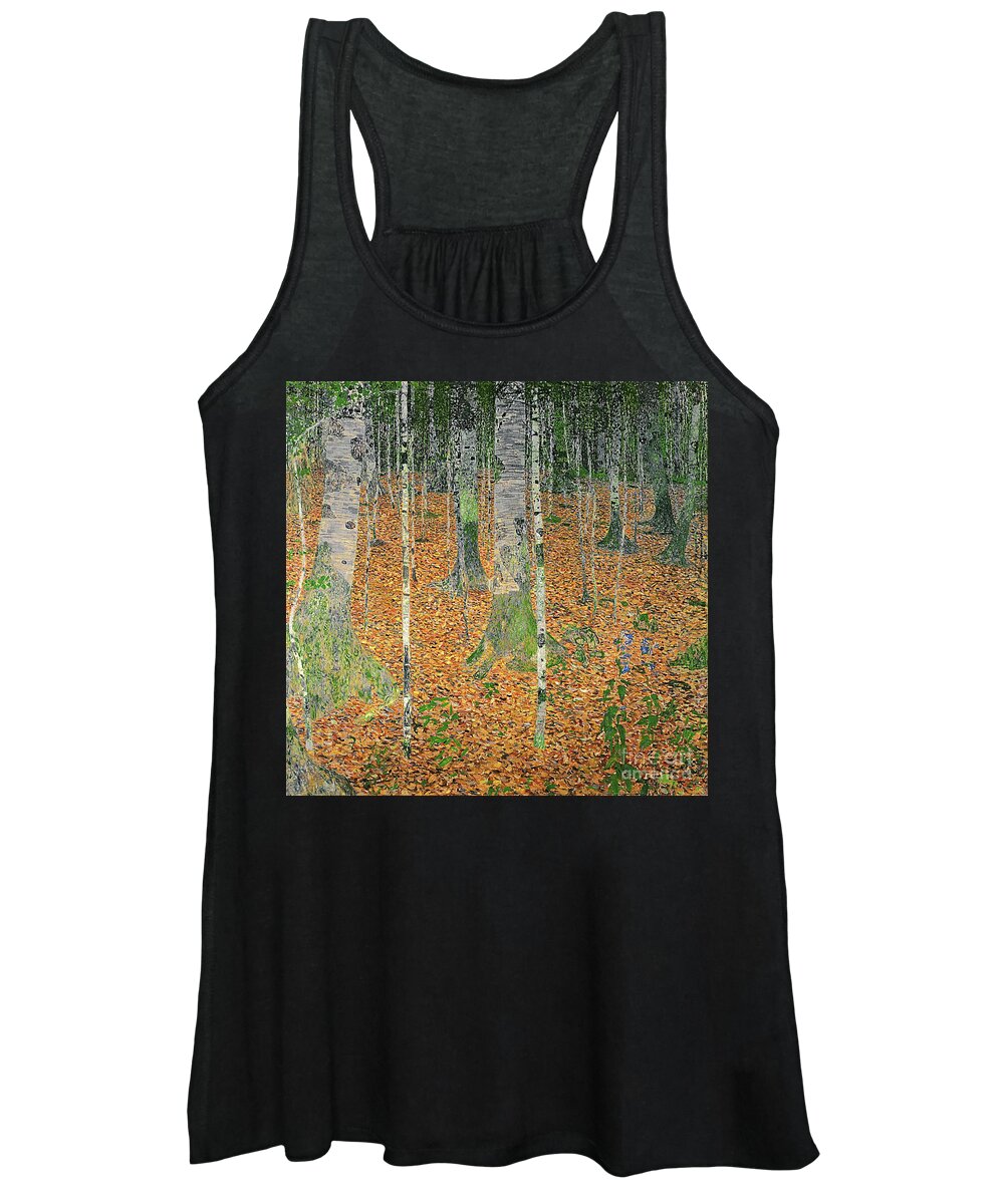 The Women's Tank Top featuring the painting The Birch Wood by Gustav Klimt
