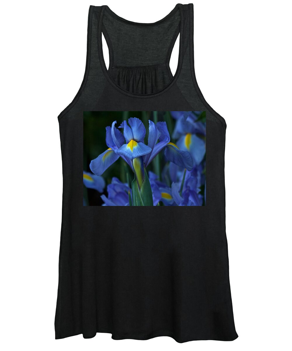 Blue Irises Women's Tank Top featuring the photograph The Blues by Richard Cummings