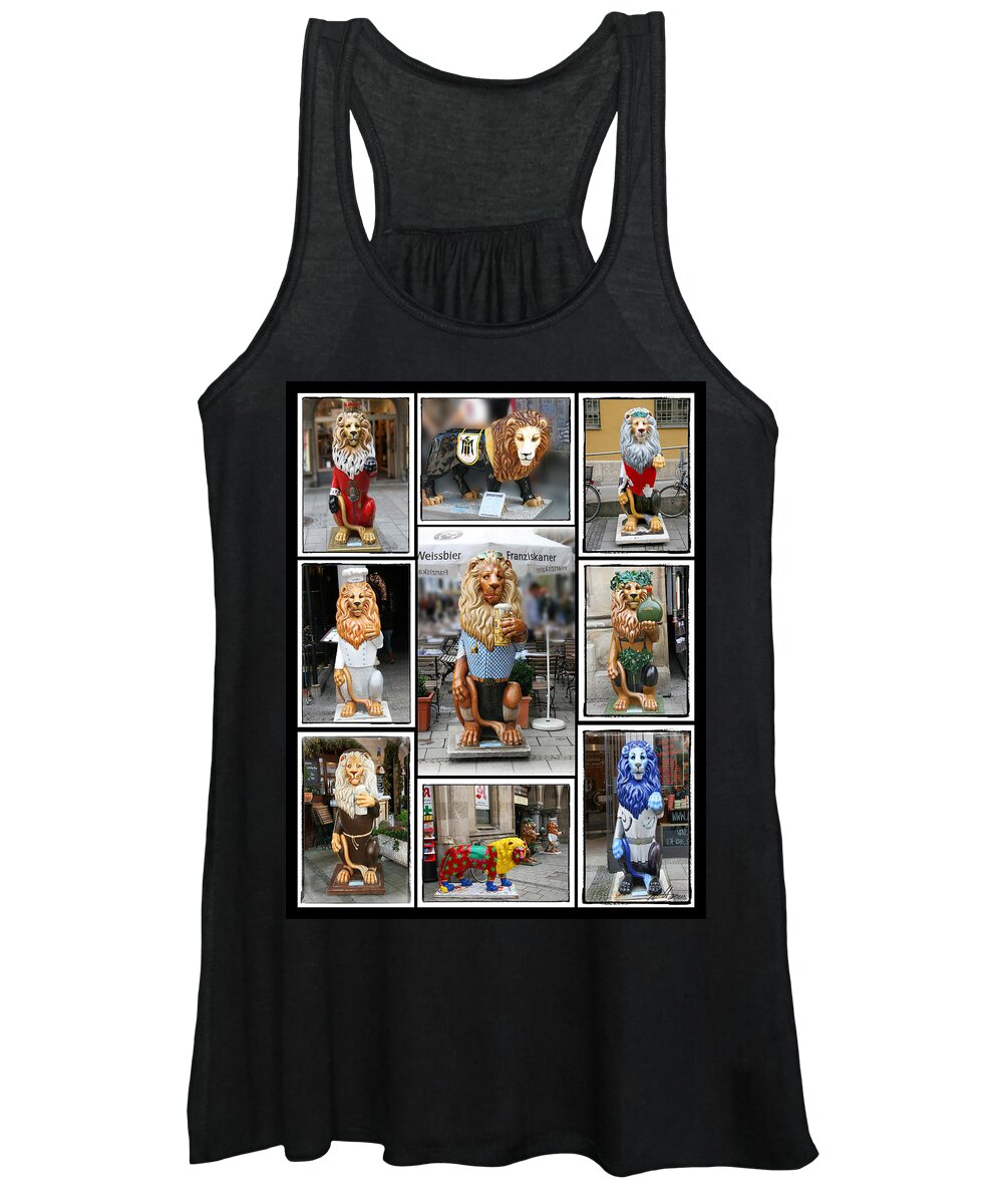 Lions Women's Tank Top featuring the photograph The Lions of Munich by Diana Haronis