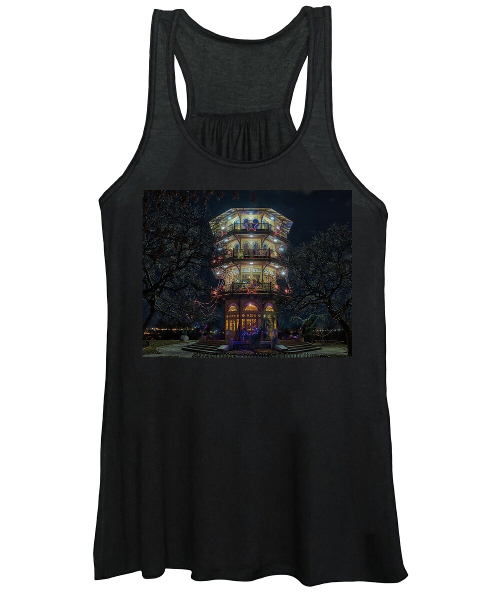 Baltimore Women's Tank Top featuring the photograph The Pagoda at Christmas by Mark Dodd