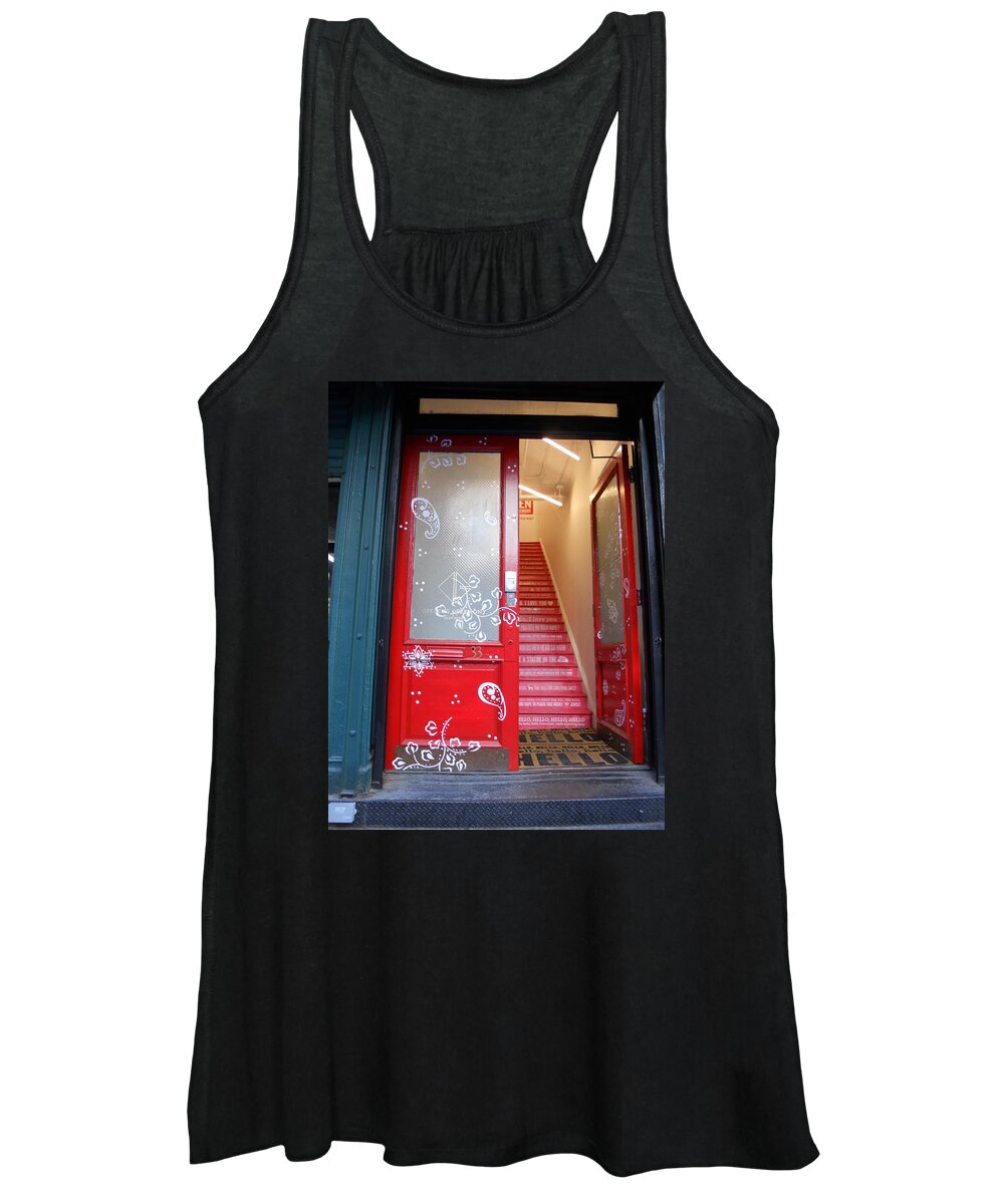 Red Women's Tank Top featuring the photograph The Red Door by Natalie Claire Bradley