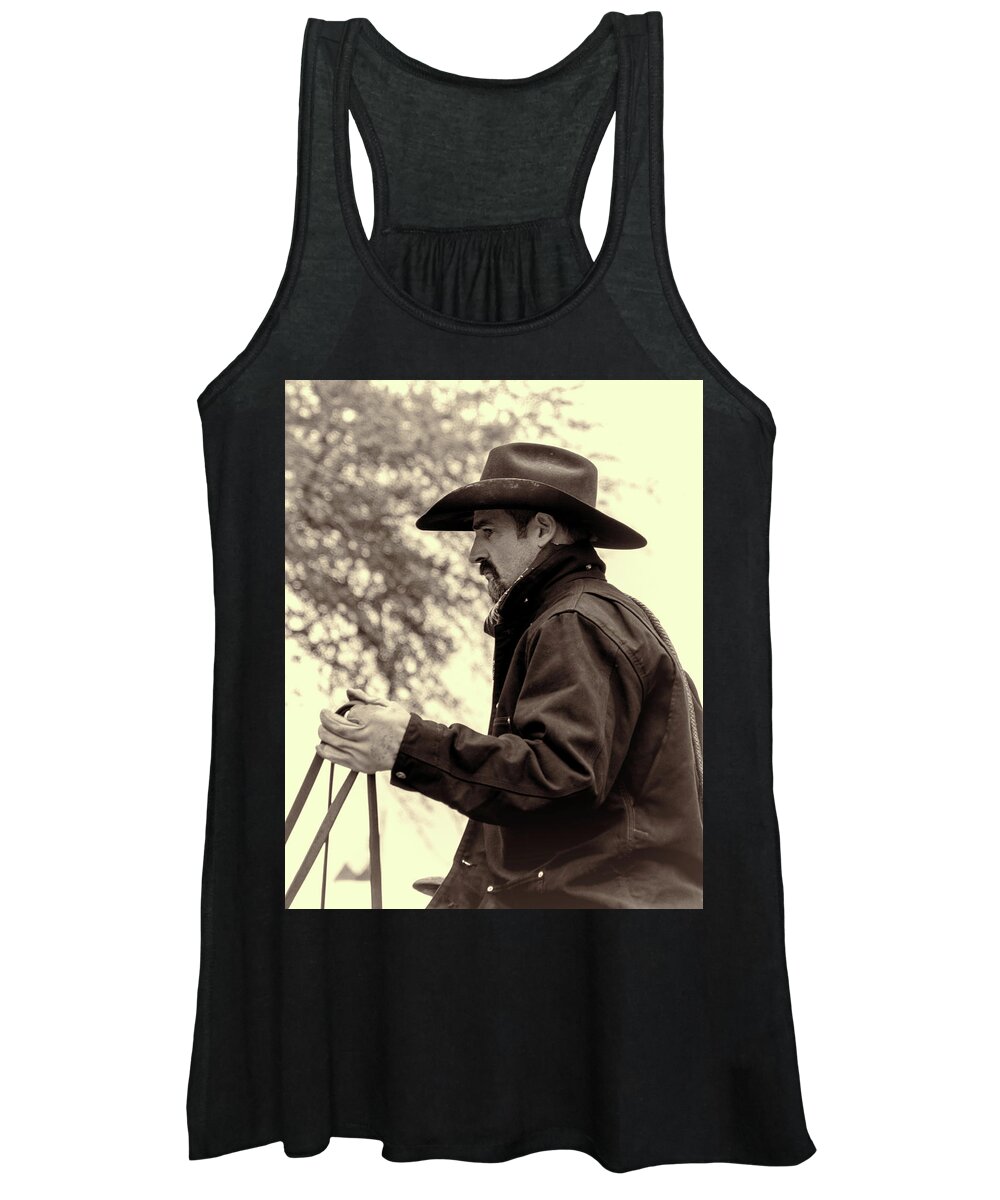 Cowboy Women's Tank Top featuring the photograph The Reins by Jeanne May