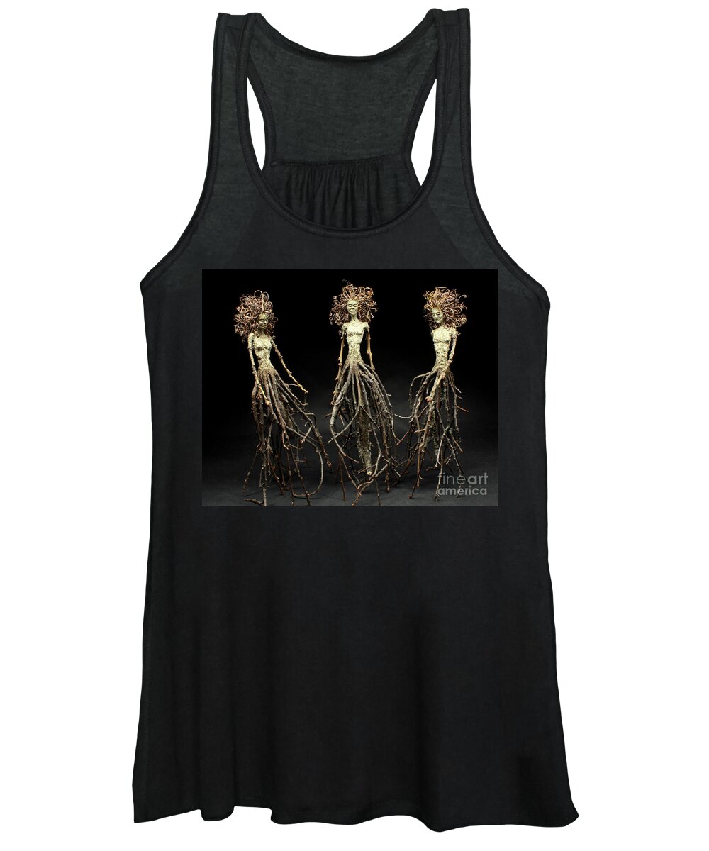 Three Graces Women's Tank Top featuring the mixed media The Three Graces Dance by Adam Long