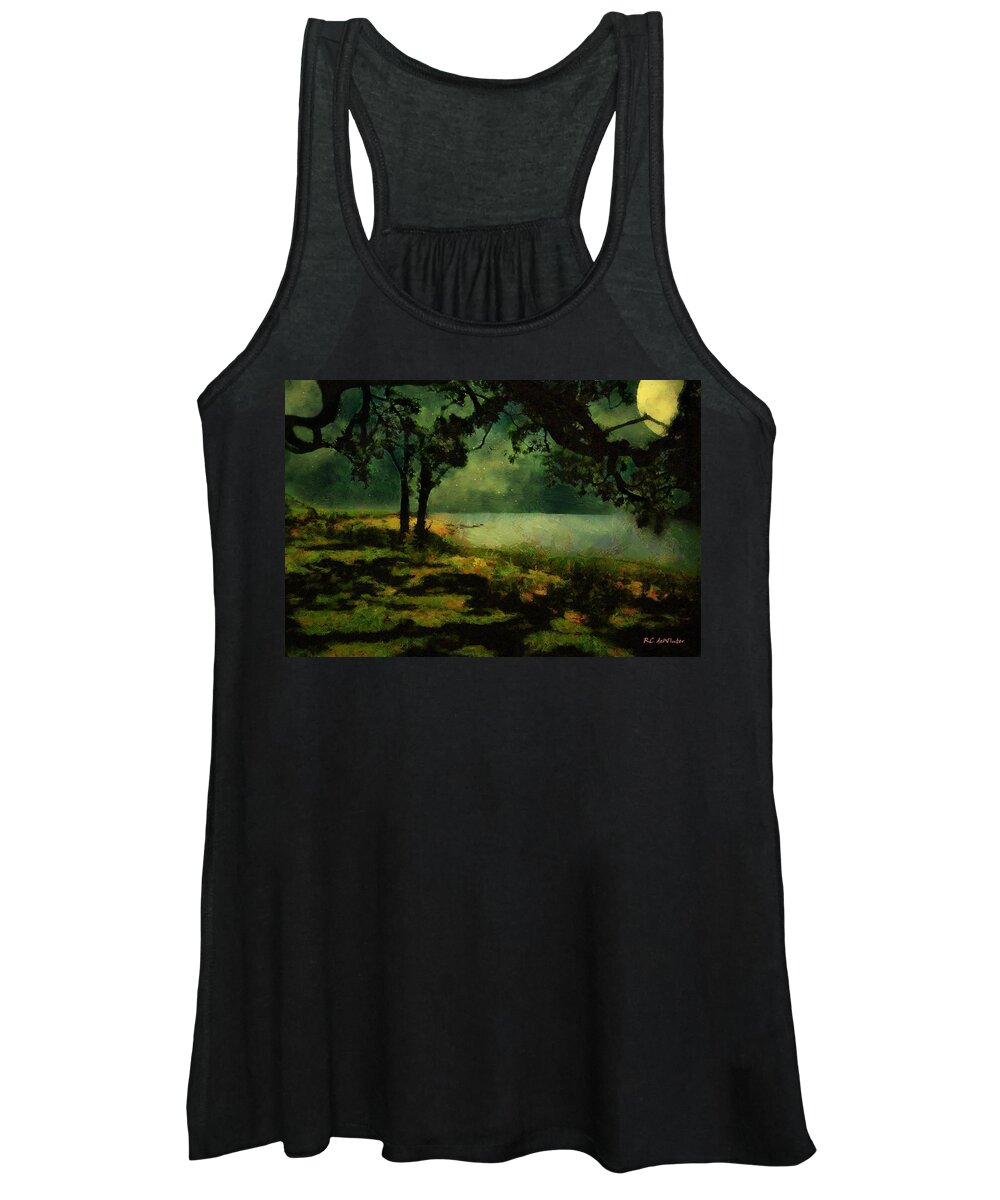 Landscape Women's Tank Top featuring the painting The View from Peter's Bench by RC DeWinter