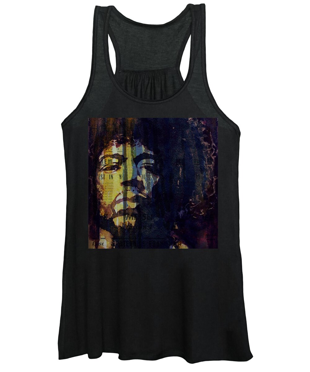 Jimi Hendrix Women's Tank Top featuring the painting The Wind Cries Mary Reprise by Paul Lovering