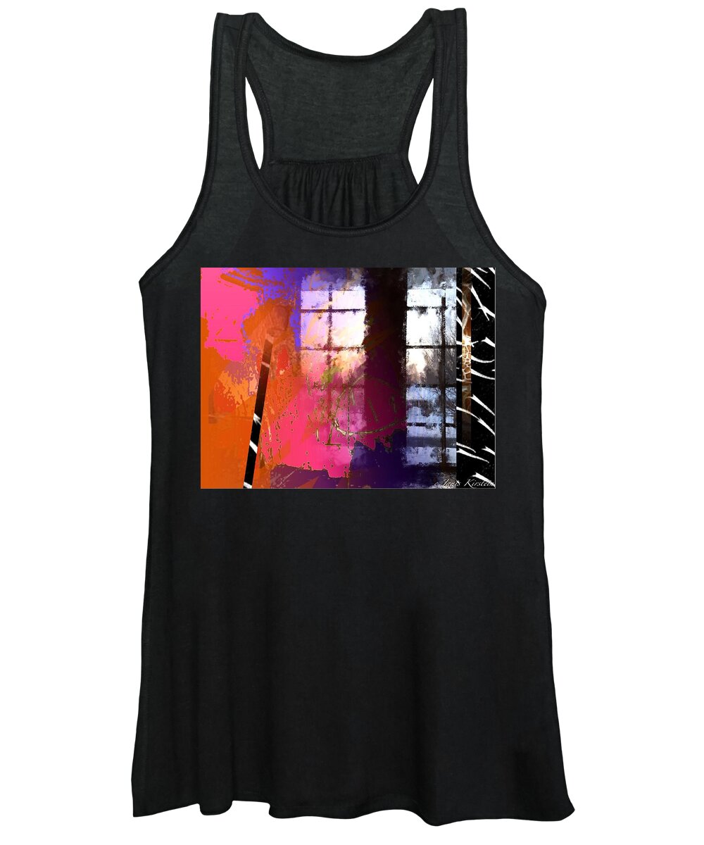 Abstract Women's Tank Top featuring the mixed media Through a Window 1 by Janis Kirstein