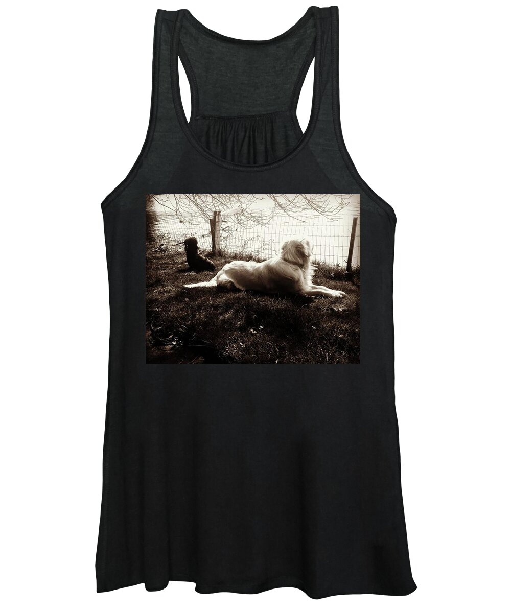 Retriever Women's Tank Top featuring the photograph Down By The River by Rowena Tutty