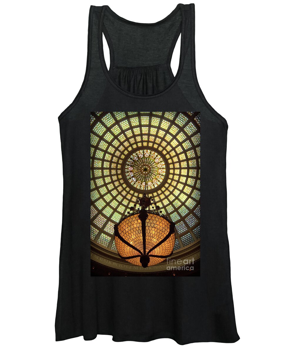 Art Women's Tank Top featuring the photograph Tiffany Ceiling in the Chicago Cultural Center by David Levin