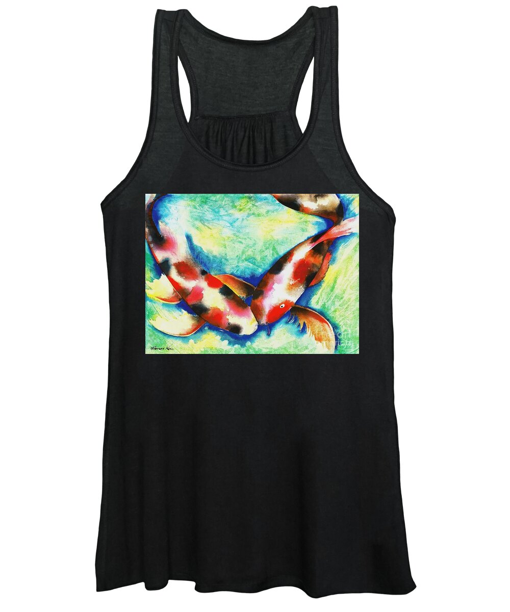 Nature Women's Tank Top featuring the painting Timeless Love by Frances Ku