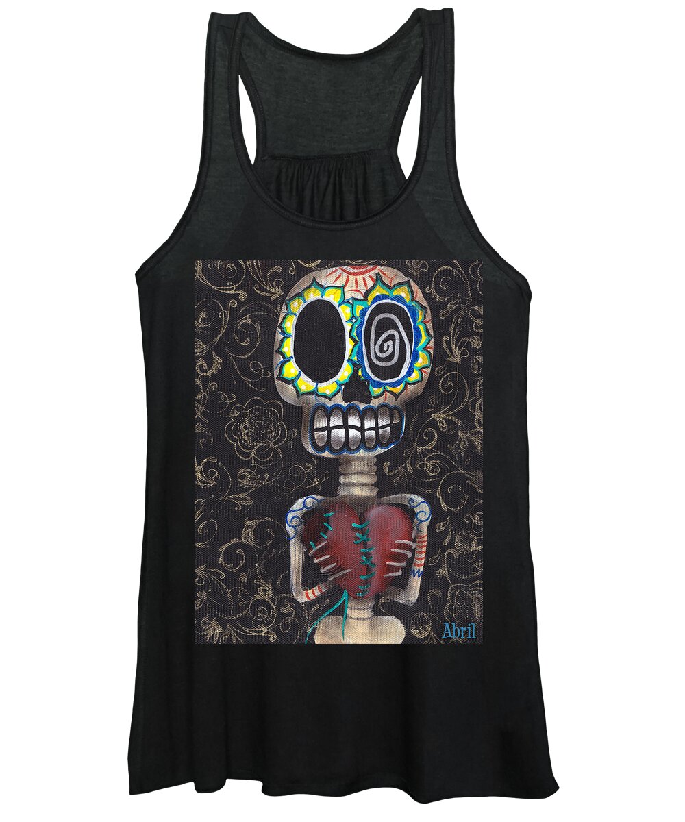 Day Of The Dead Women's Tank Top featuring the painting Toma mi Corazon by Abril Andrade