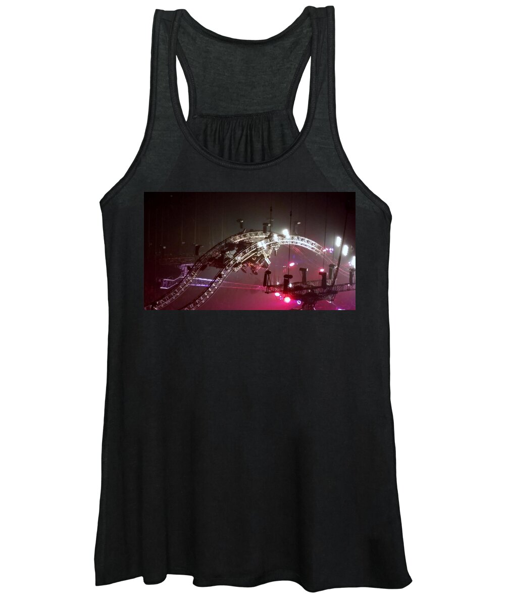 Metal Women's Tank Top featuring the photograph TOMMY LEE MOTLEY CRUE FAREWELL TOUR BROOKLYN N Y 2015 or FLYING DRUMS by Rob Hans
