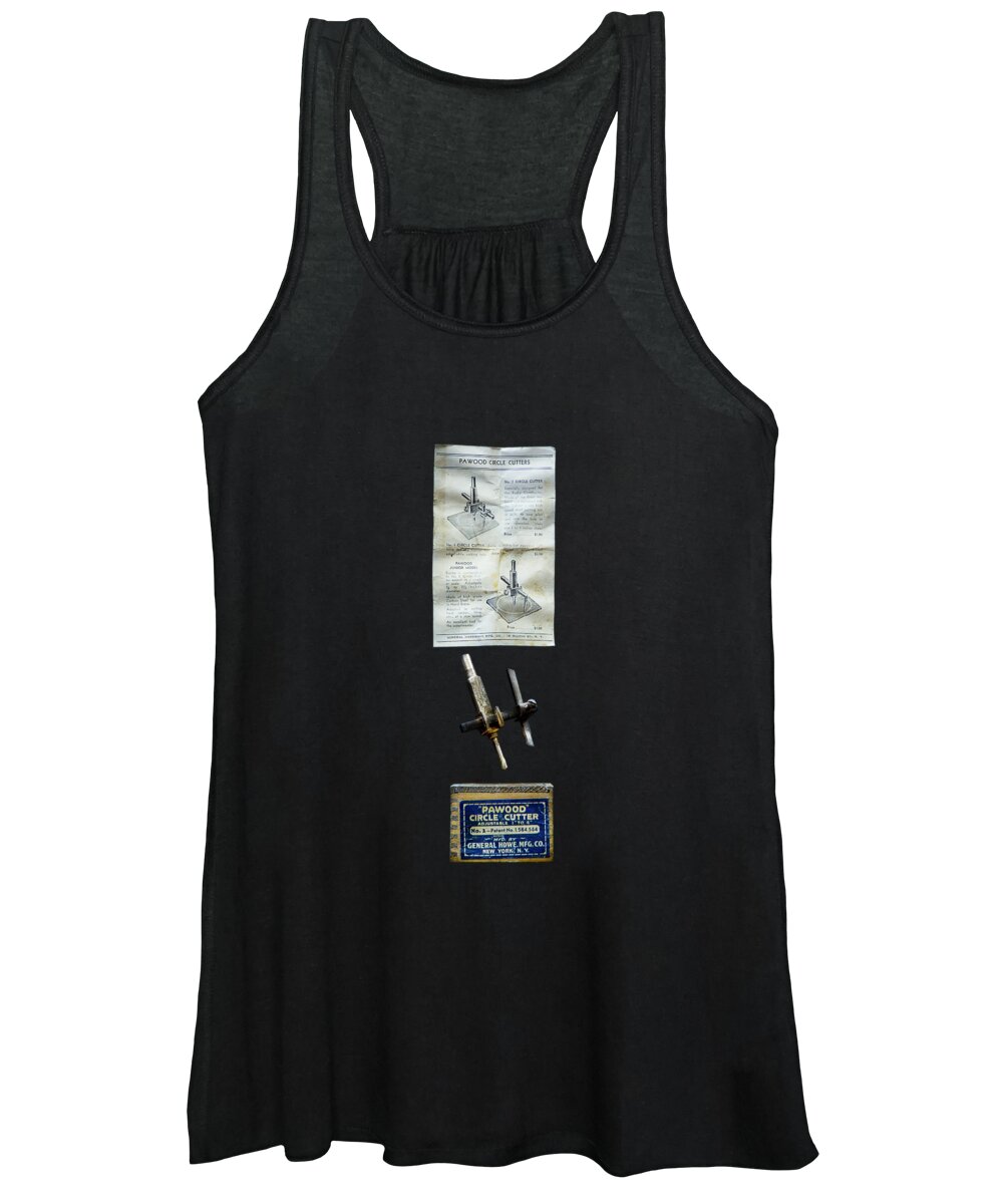 Antique Women's Tank Top featuring the photograph Tools On Wood 37 on BW by YoPedro