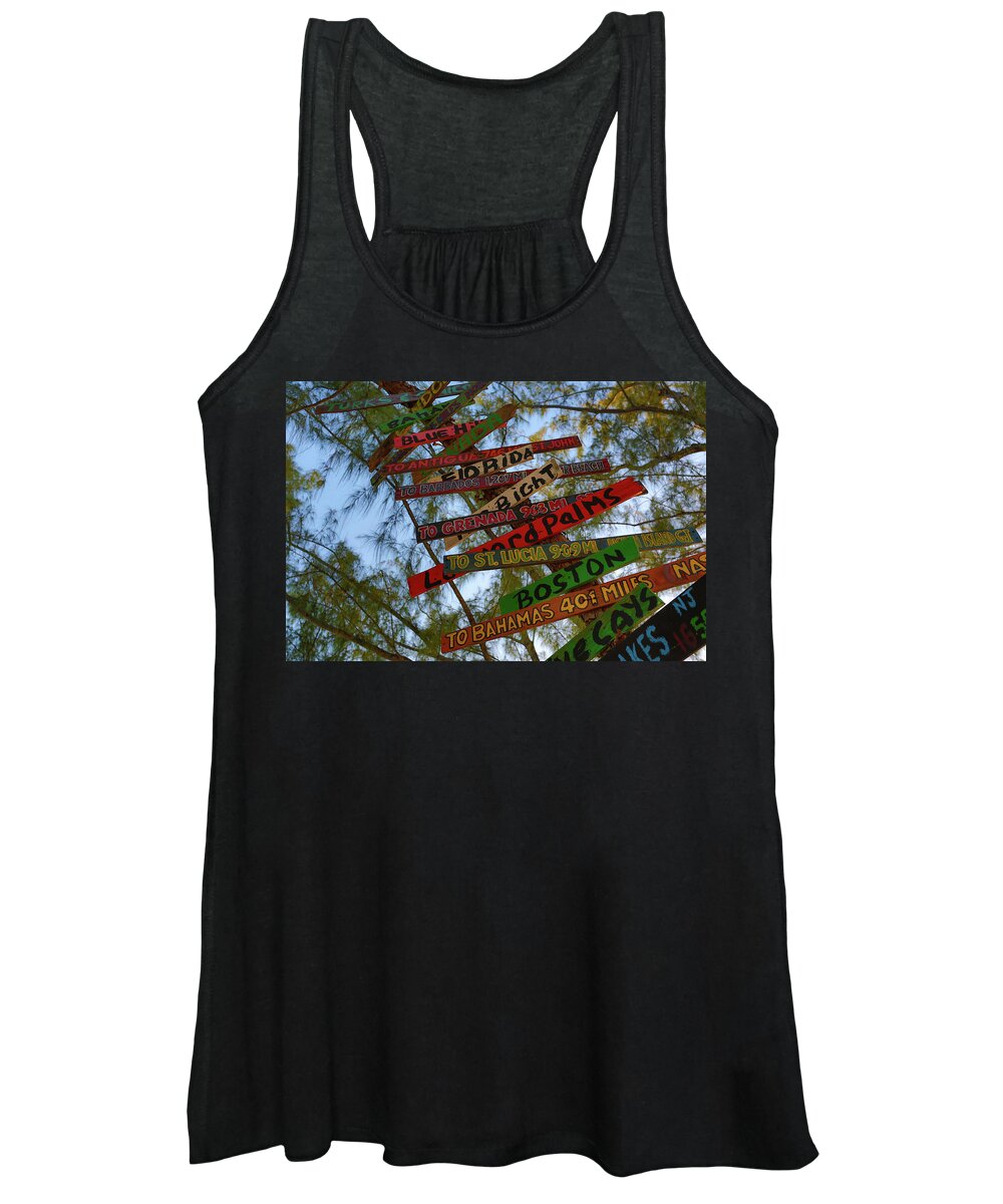Beach Women's Tank Top featuring the photograph Tropical Directions by Dillon Kalkhurst