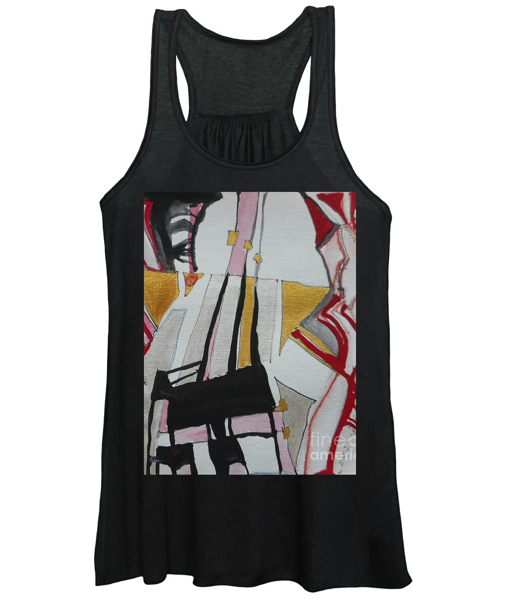 Katerina Stamatelos Art Women's Tank Top featuring the painting Two Musicians by Katerina Stamatelos