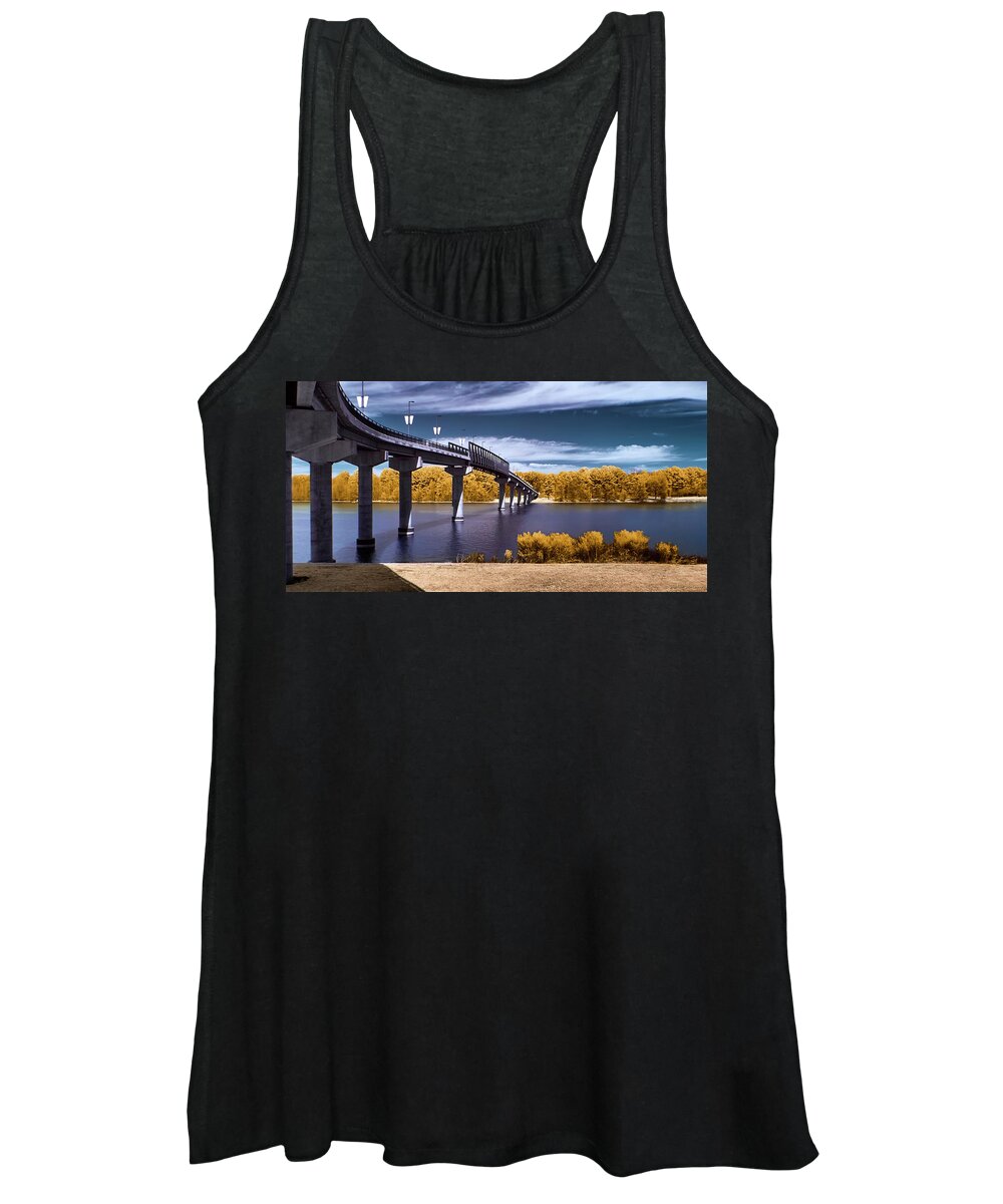 Landscape Women's Tank Top featuring the photograph Two Rivers Bridge by Michael McKenney
