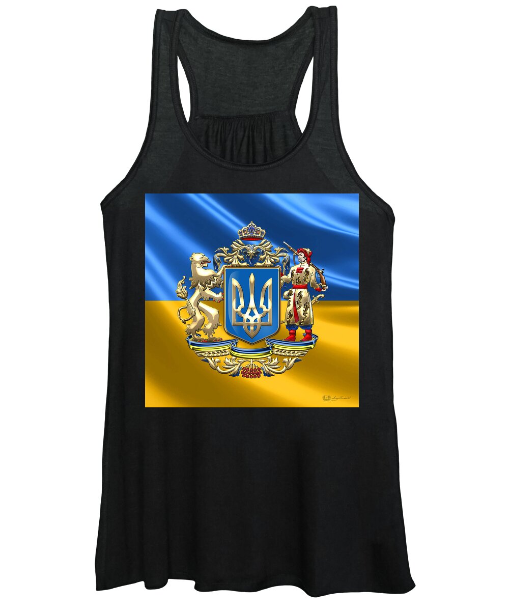 World Heraldry 3d By Serge Averbukh Women's Tank Top featuring the photograph Ukraine - Greater Coat of Arms by Serge Averbukh