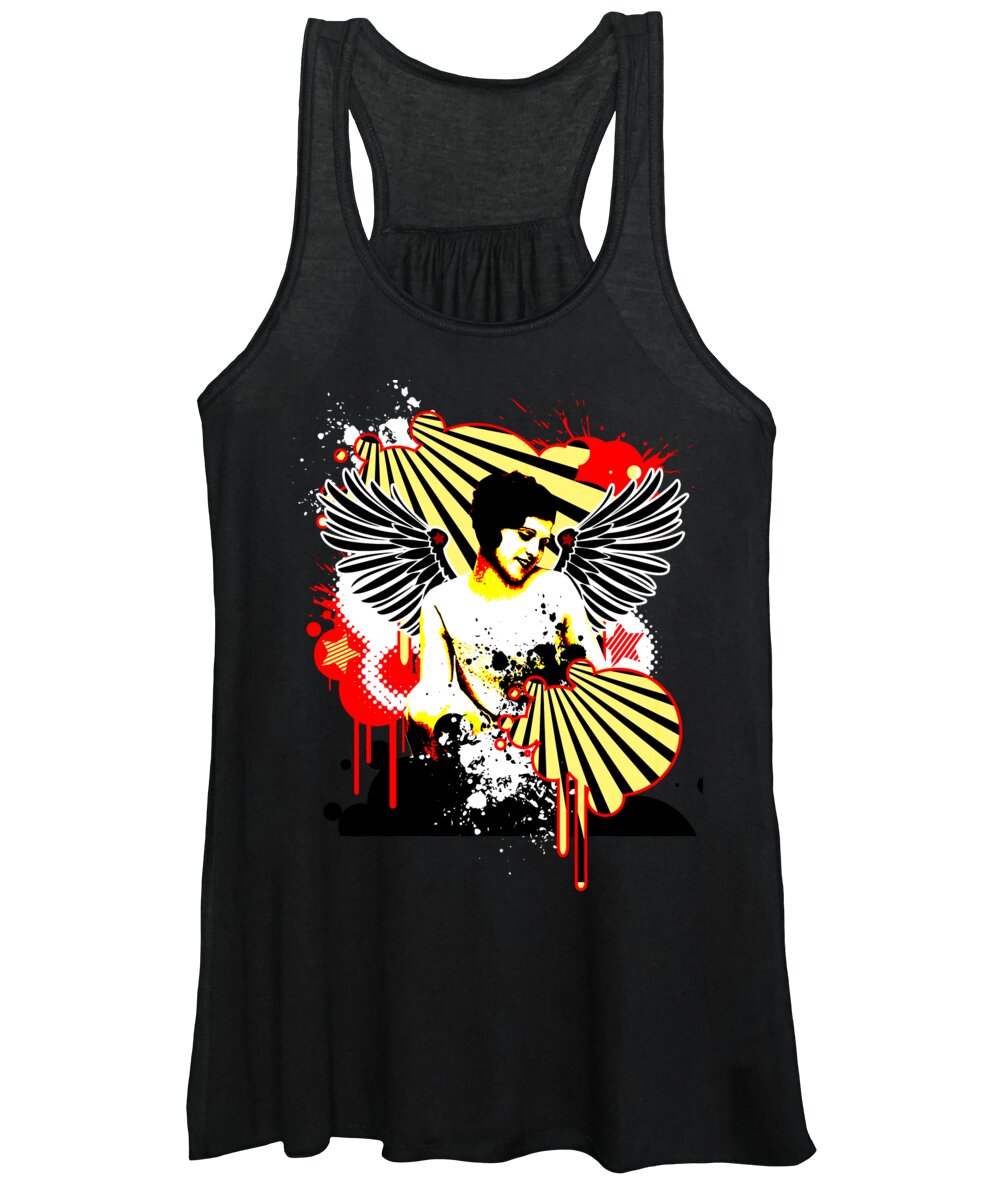 Angel Women's Tank Top featuring the mixed media Nostalgic Seduction - Vexed Angel by Chris Andruskiewicz