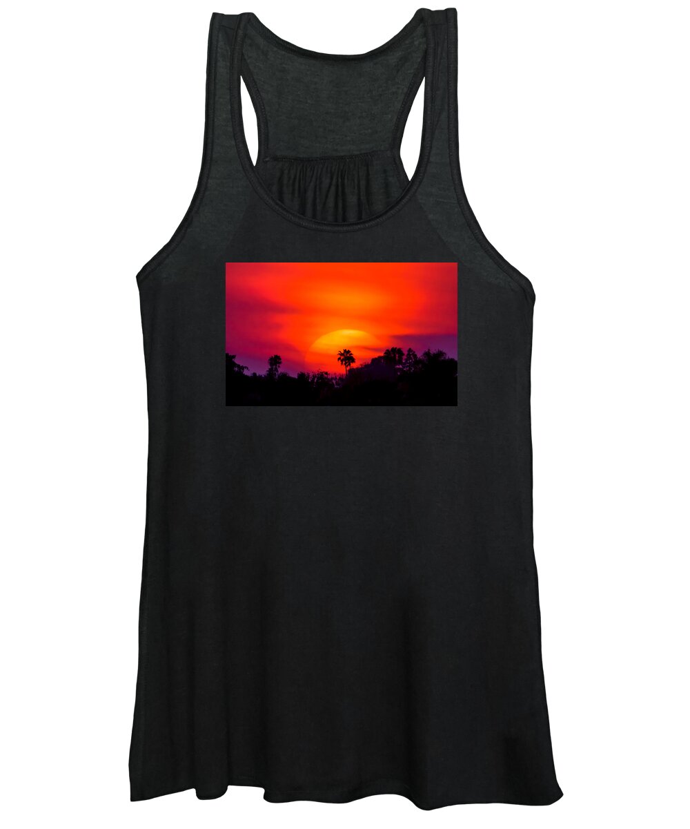 Newport Beach Women's Tank Top featuring the photograph Vibrant Spring Sunset by Pamela Newcomb