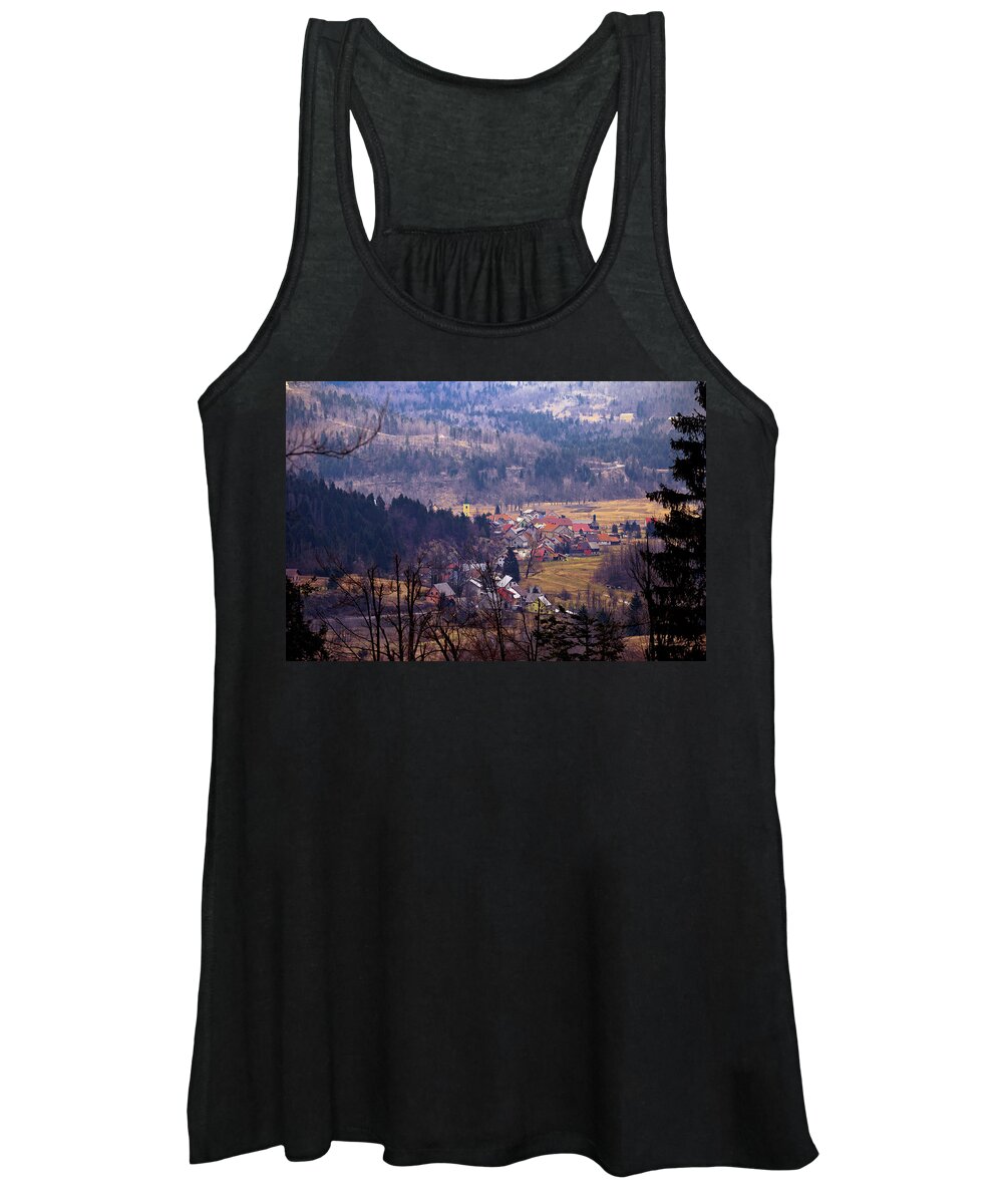 Lokve Women's Tank Top featuring the photograph Village of Lokve in Gorski Kotar by Brch Photography