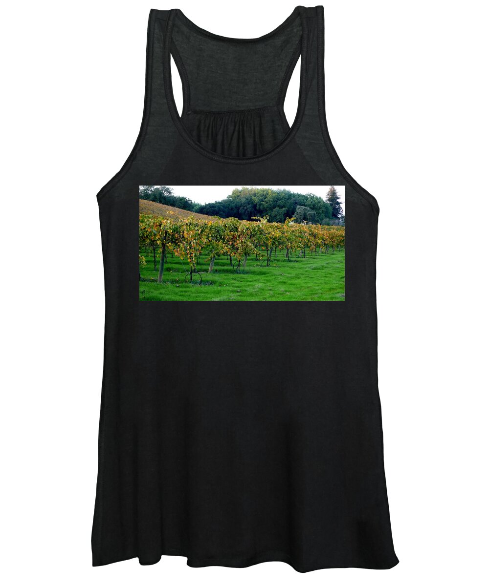 Vineyards Women's Tank Top featuring the photograph Vineyards in California by Charlene Mitchell