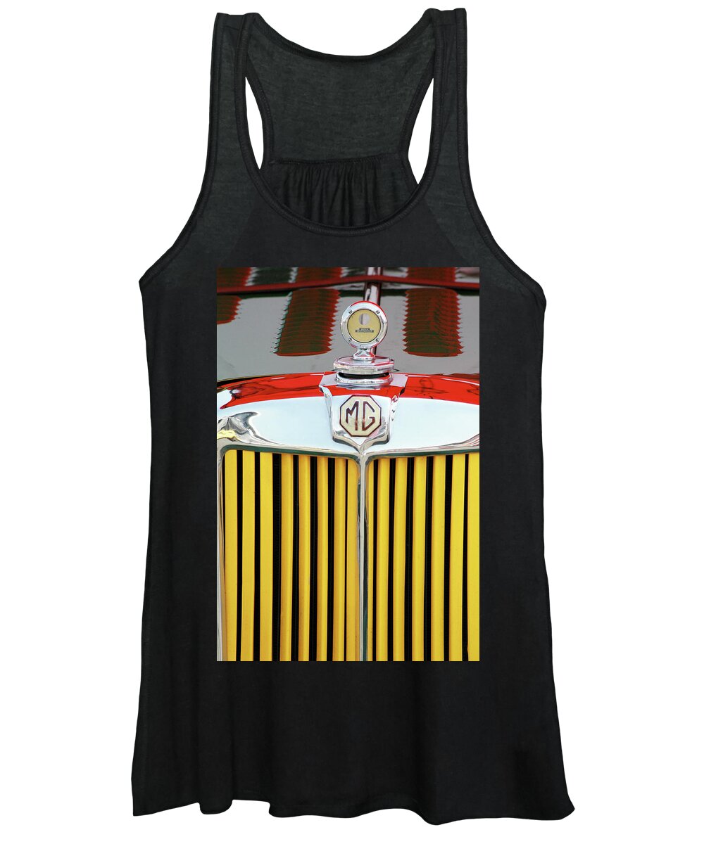 Vintage Mg Women's Tank Top featuring the photograph Vintage MG Front Grill by Ave Guevara