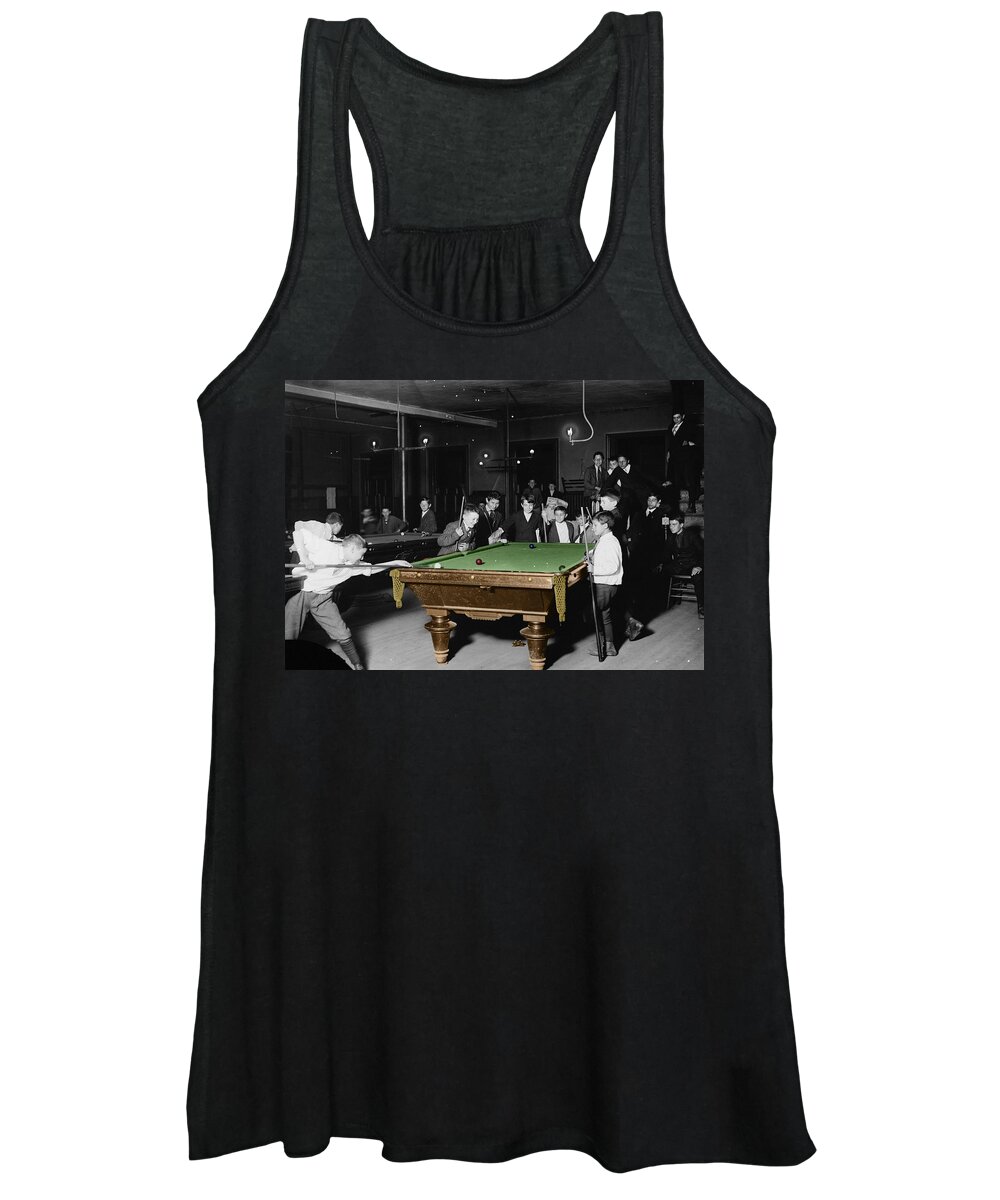 Pool Hall Women's Tank Top featuring the photograph Vintage Pool Hall by Andrew Fare
