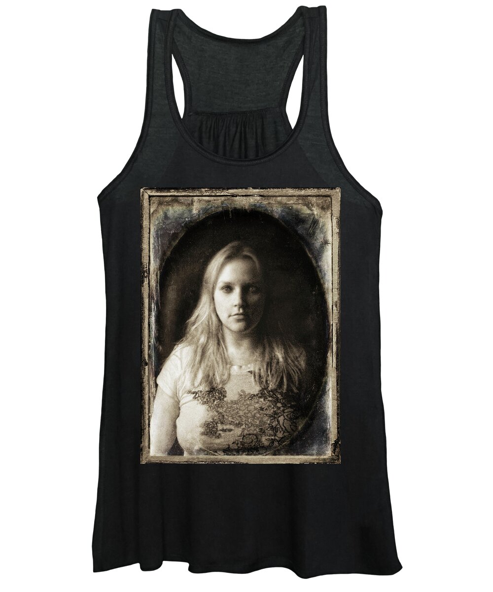Vintage Women's Tank Top featuring the photograph Vintage Tintype IR Self-Portrait by Amber Flowers