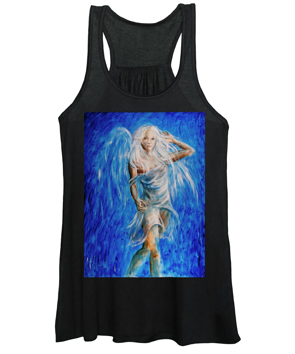 Angel Women's Tank Top featuring the painting Viva Forever by Nik Helbig