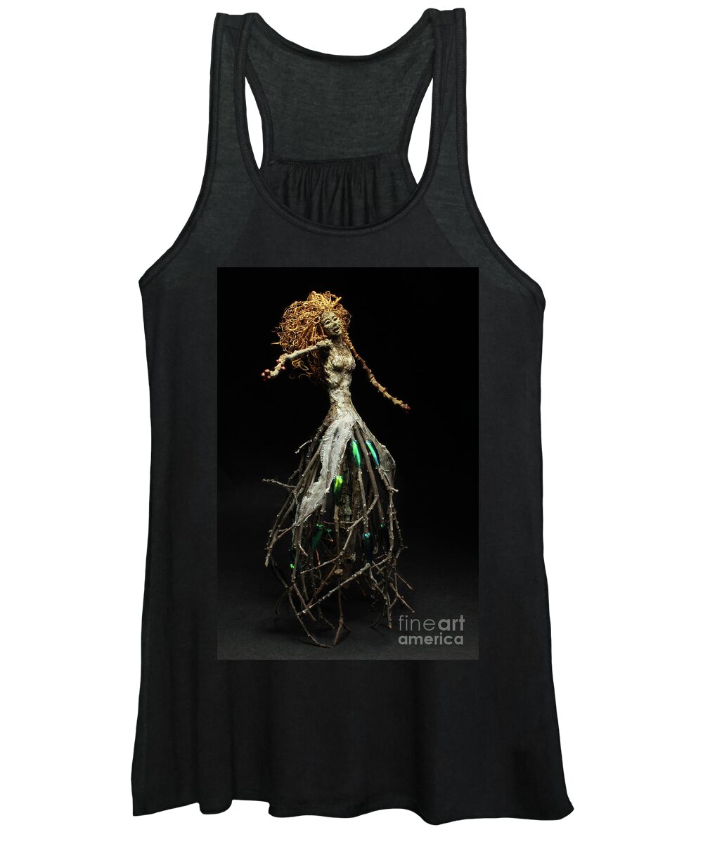 Woman Women's Tank Top featuring the mixed media Vivacious by Adam Long