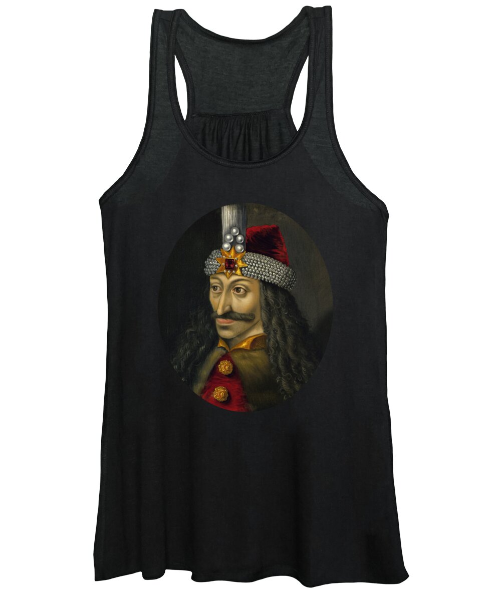 Vlad Dracula Women's Tank Top featuring the painting Vlad the Impaler Portrait by War Is Hell Store