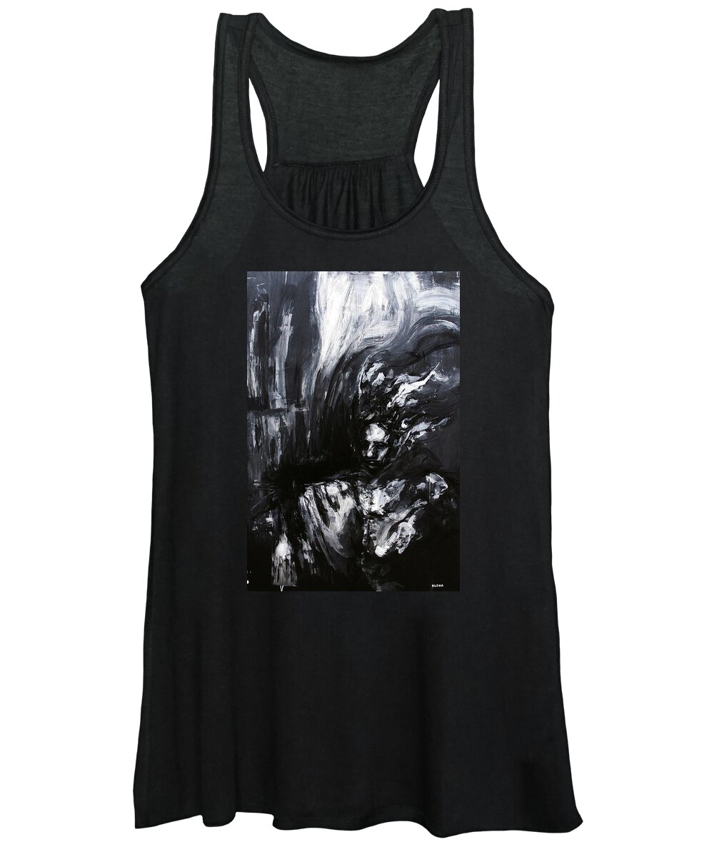 Voyeur Women's Tank Top featuring the painting Voyeur at the Orgy by Jeff Klena
