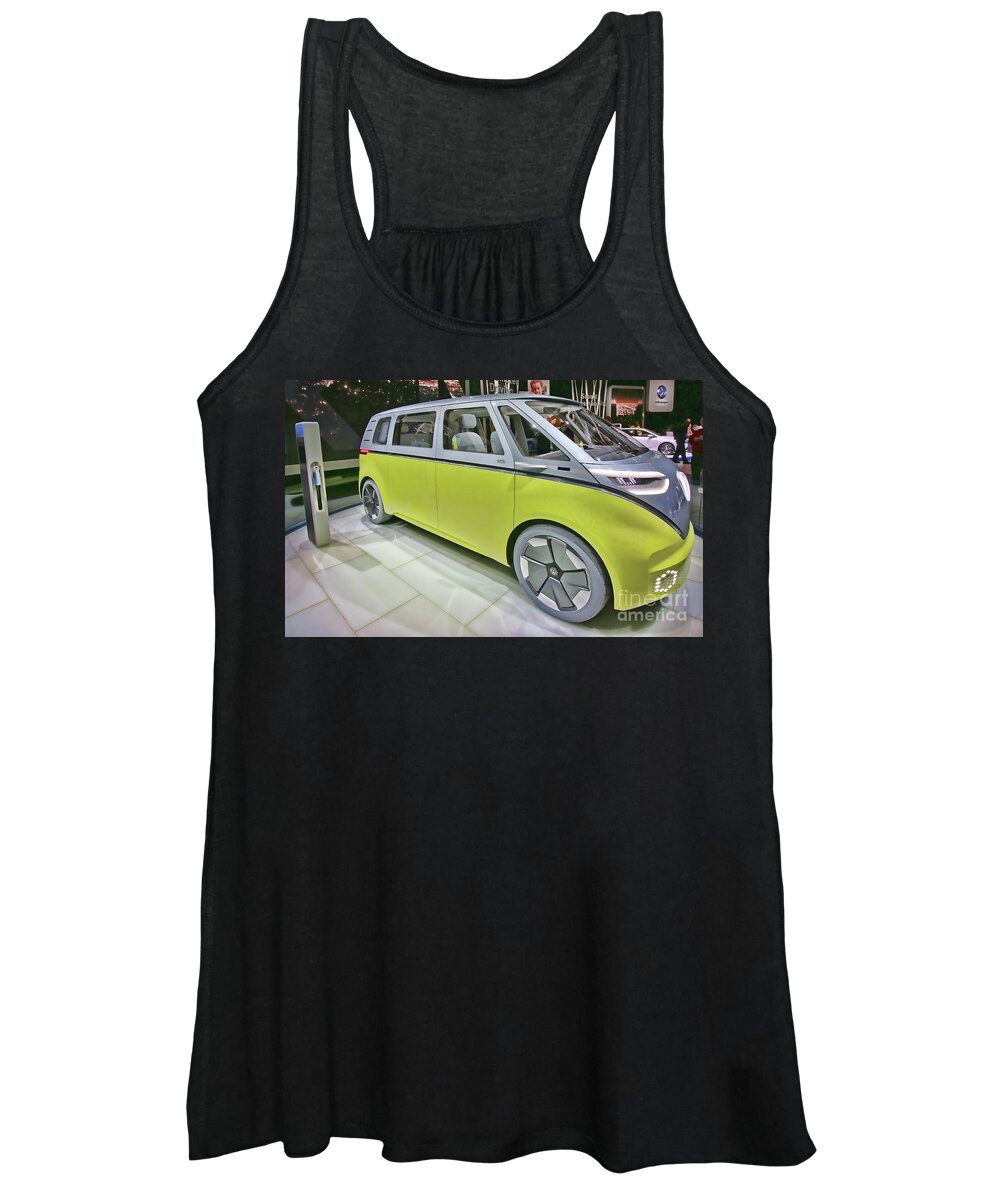 2017 North American Auto Show Women's Tank Top featuring the photograph VW I.D Buzz Concept 9834 by Jack Schultz