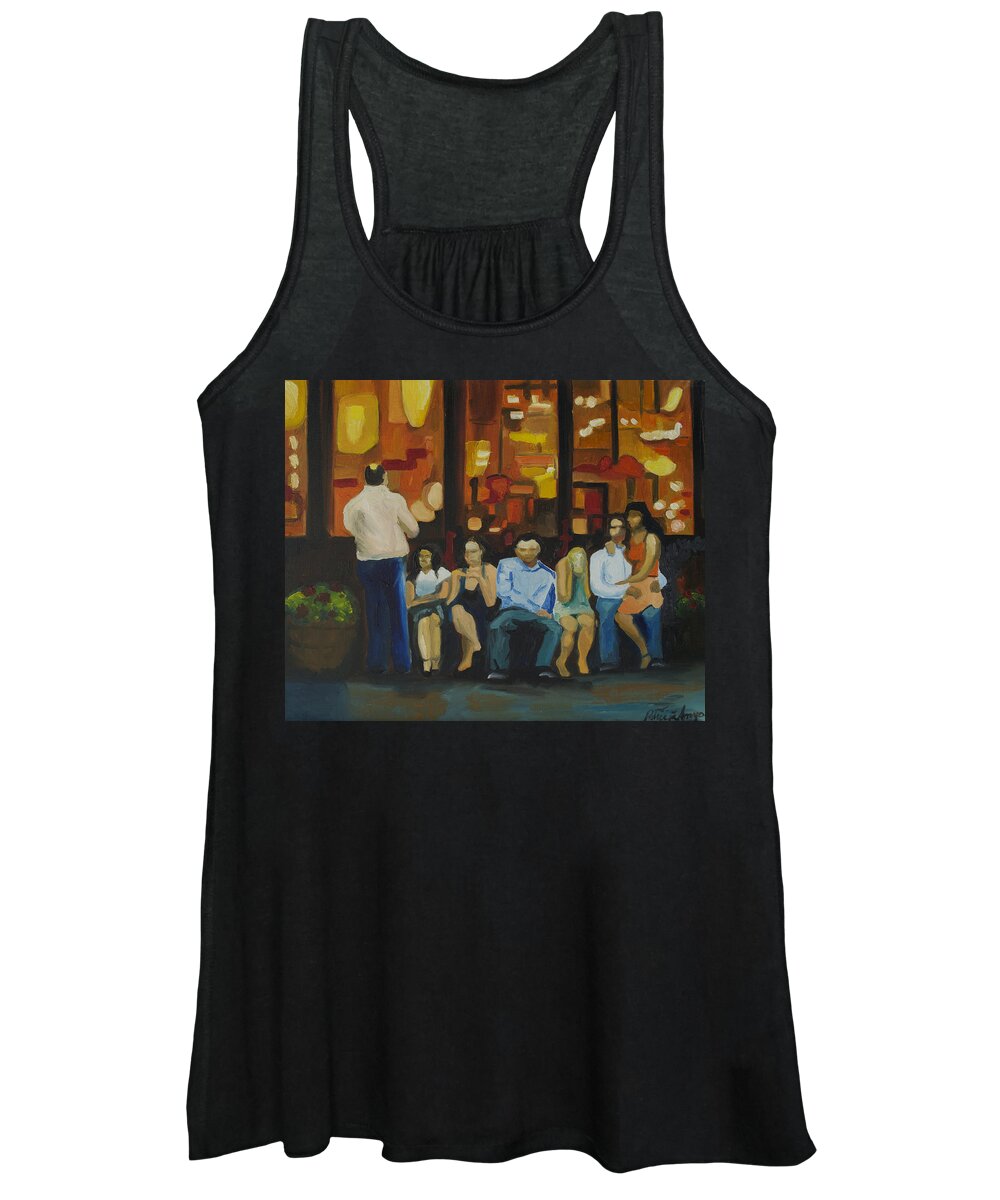 Red Bank Women's Tank Top featuring the painting Waiting on a Taxi by Patricia Arroyo