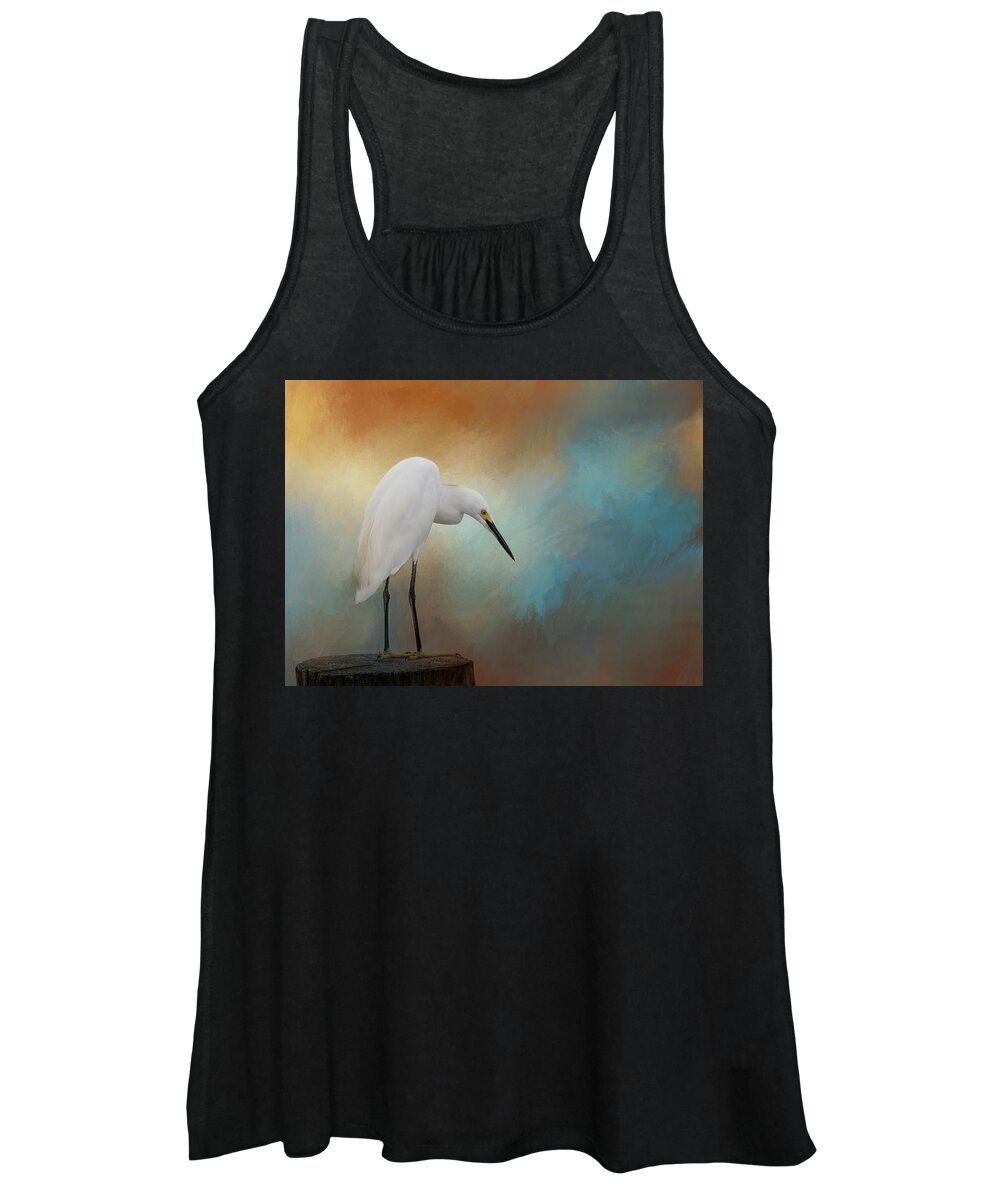 Egret Women's Tank Top featuring the photograph Watching by Kim Hojnacki