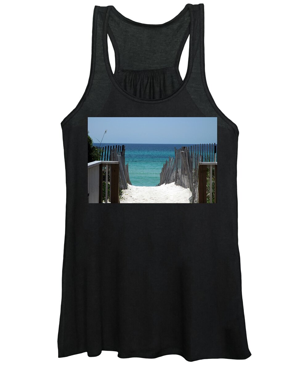 Photography Women's Tank Top featuring the photograph Way to the beach by Susanne Van Hulst