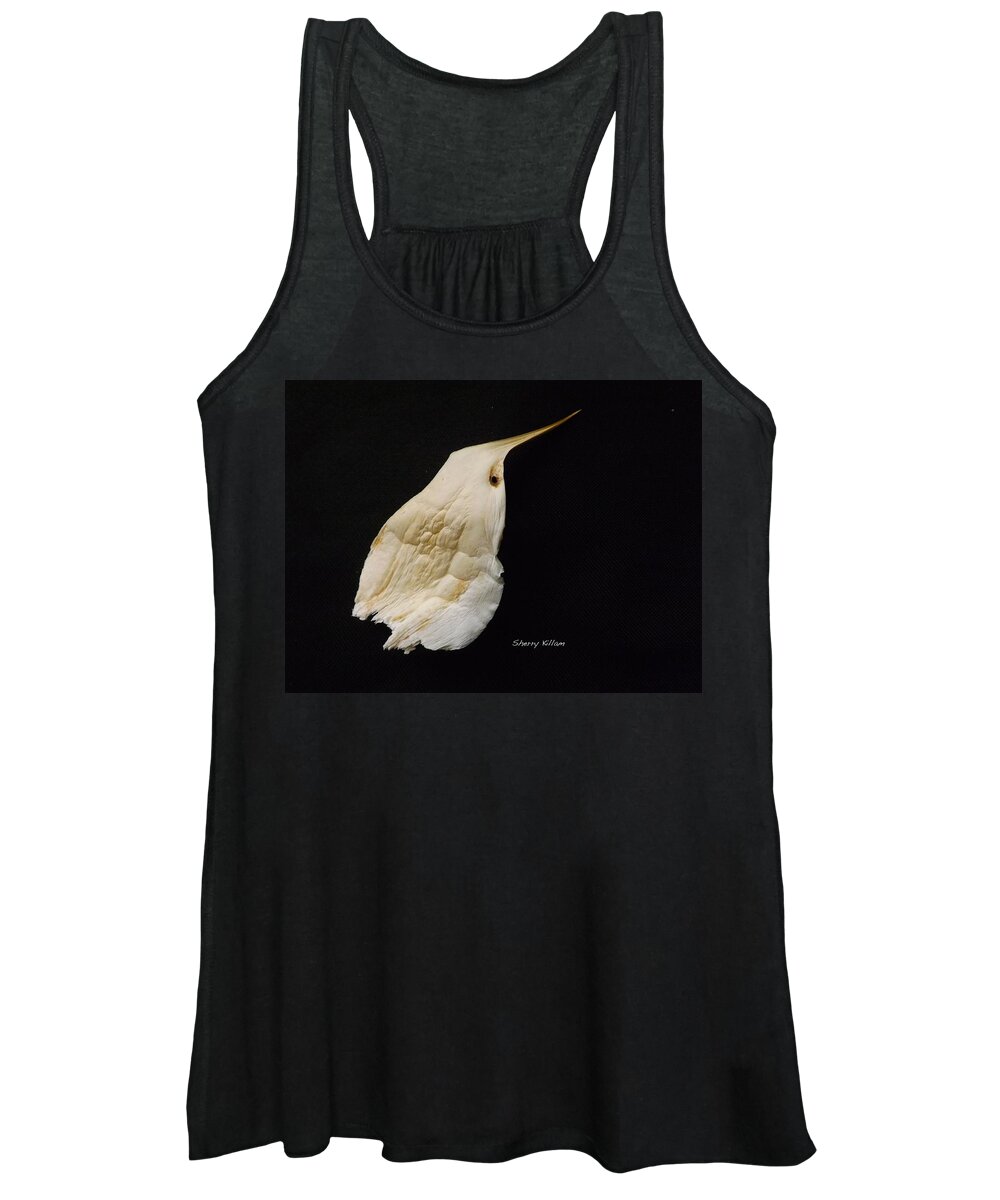 Photograph Women's Tank Top featuring the photograph White Leaf Bird by Sherry Killam